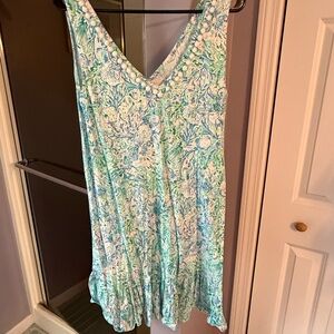 Lilly Pulitzer Blue and Green Floral Dress